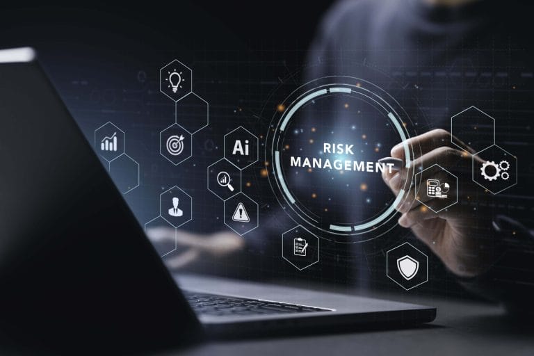 Abstract digital interface showing platform technology features